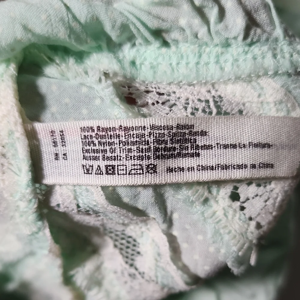 Free People Mint Green Polka Dot Top
